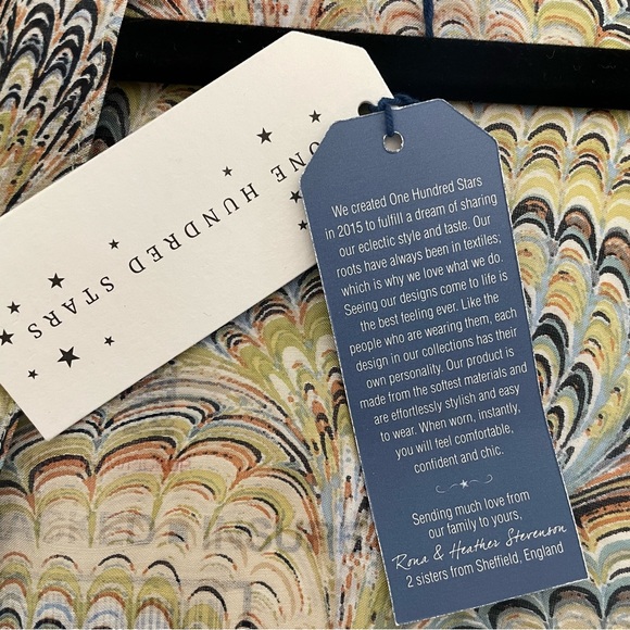 One Hundred Stars Long Kimono Marbled Green - Picture 6 of 8